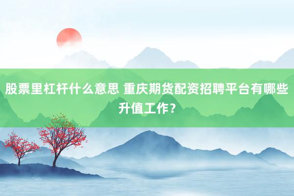 股票里杠杆什么意思 重庆期货配资招聘平台有哪些升值工作？